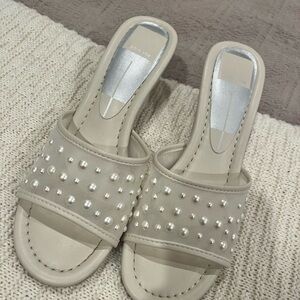 Dolce Vita Cream Sandals with Studded Strap